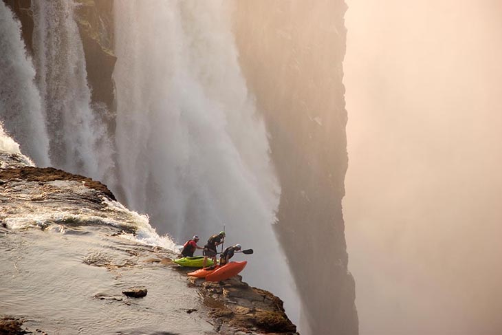 Extreme kayaking at Victoria Falls