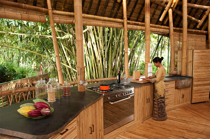 Bamboo huts in Green Village, Bali