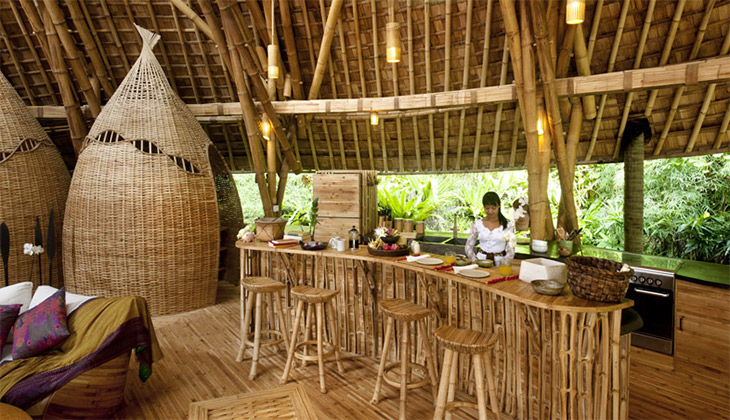 Bamboo huts in Green Village, Bali