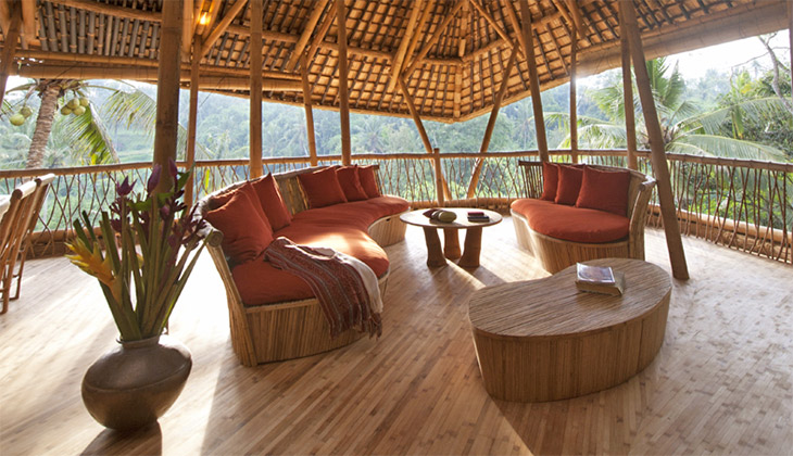 Bamboo huts in Green Village, Bali