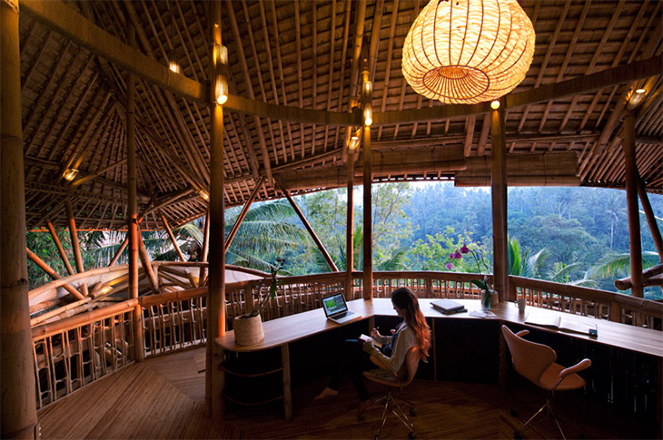 Bamboo huts in Green Village, Bali