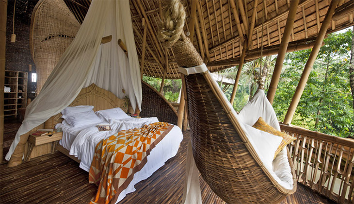 Bamboo huts in Green Village, Bali