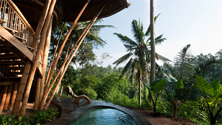 Bamboo huts in Green Village, Bali