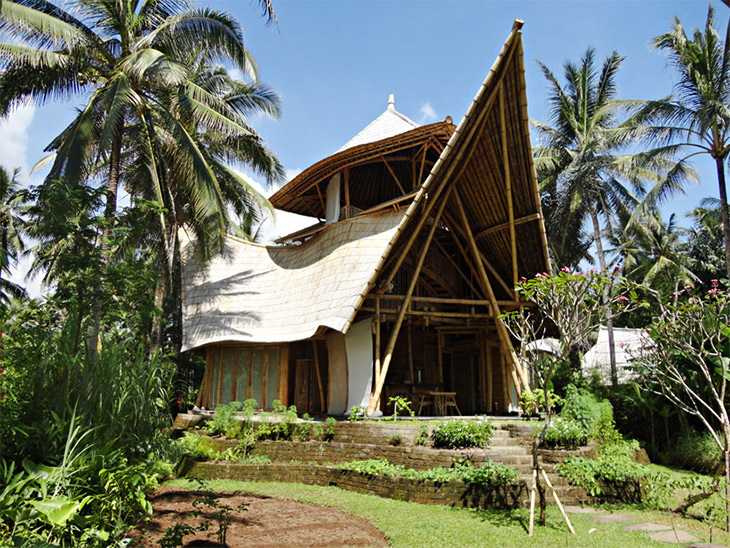 Bamboo huts in Green Village, Bali