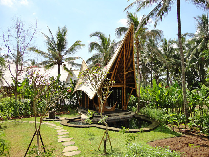 Bamboo huts in Green Village, Bali