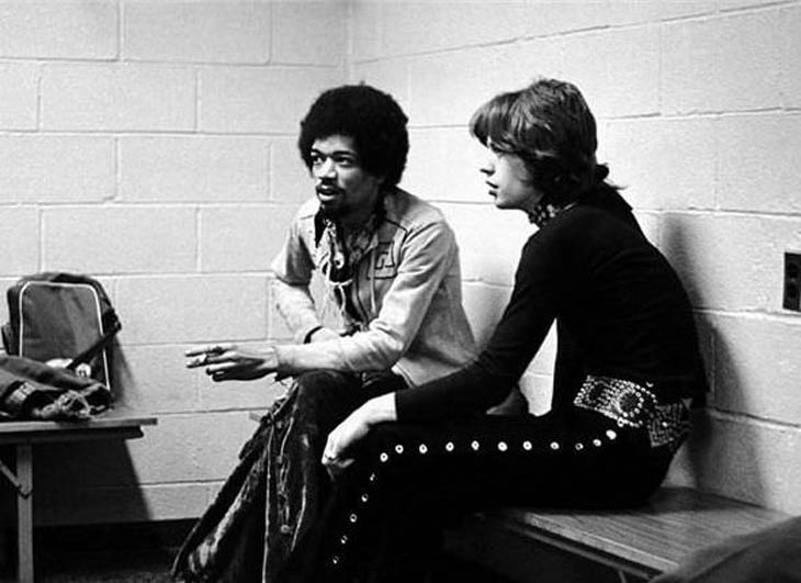 Jimi Hendrix and Mick Jagger - 1969