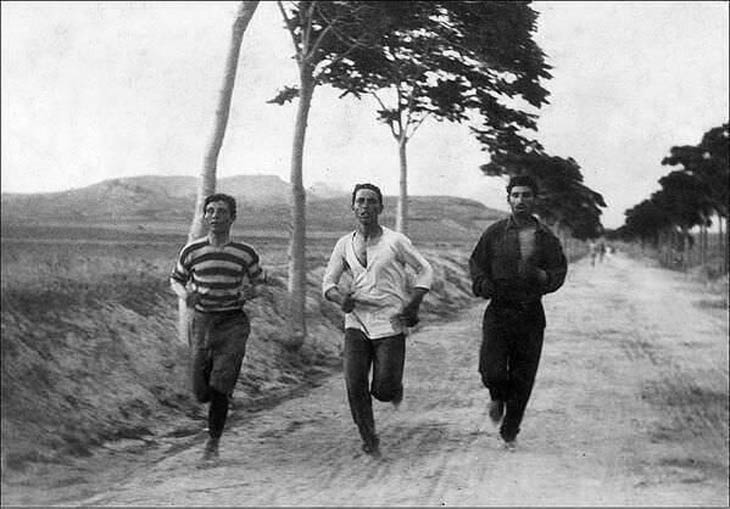 Marathon Runners at the first modern Olympic Games held in Athens, Greece - 1896