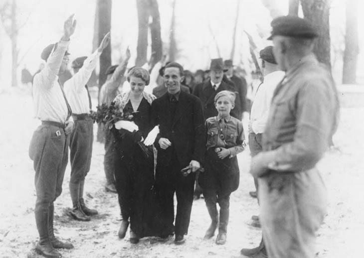 Hilter as the best man in Joseph Goebbels wedding