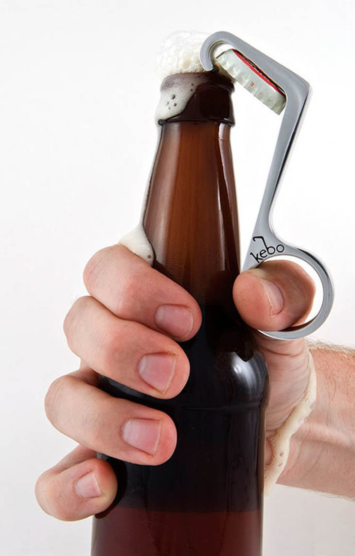 Clever Inventions - One-handed bottle cap opener.