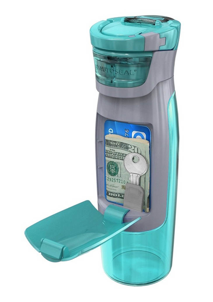 This creative water bottle wallet makes it easy to hide and carry your money and keys.