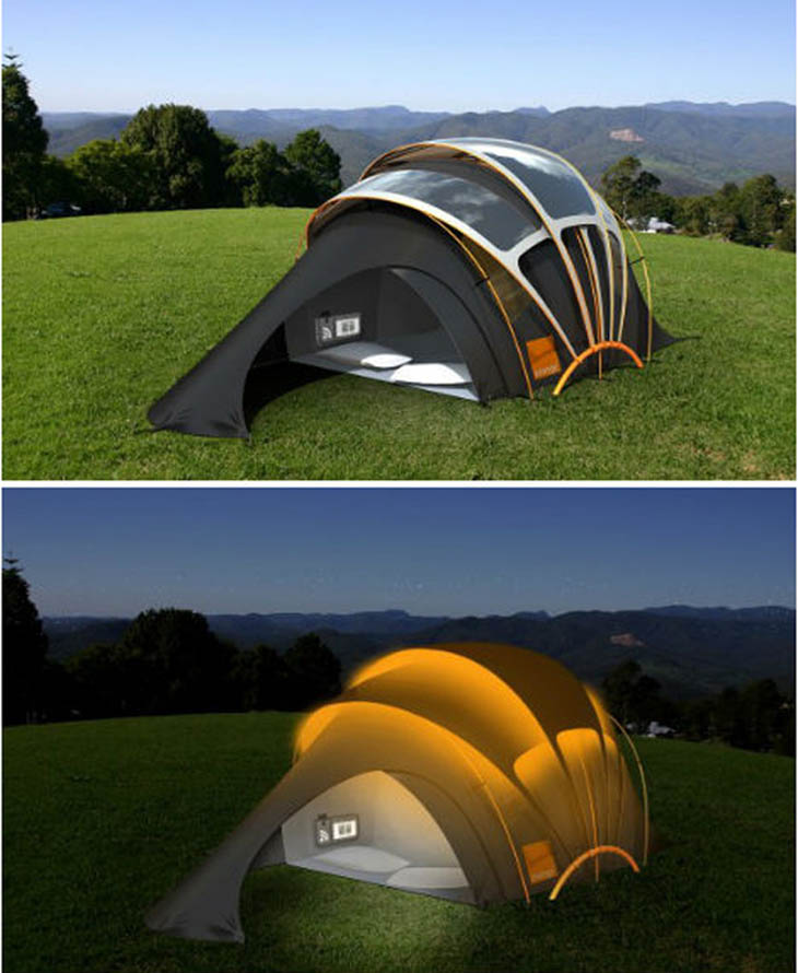 Clever Inventions - Solar-Powered tent for your night fun.