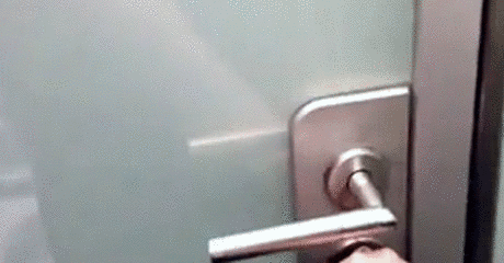 Smart glass that obscures the bathroom when you lock it.