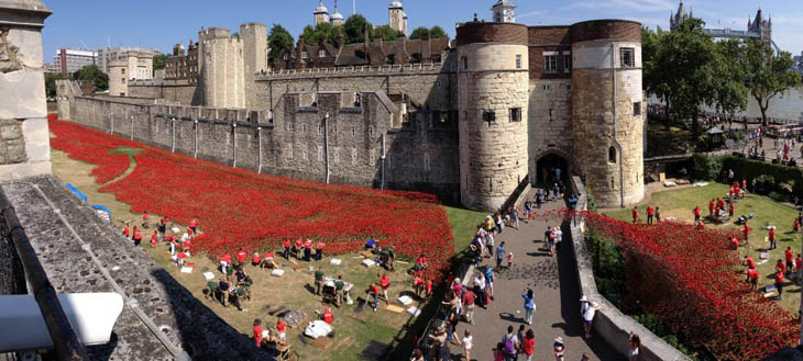 Blood Swept Lands and Seas of Red at The Tower of London, UK.