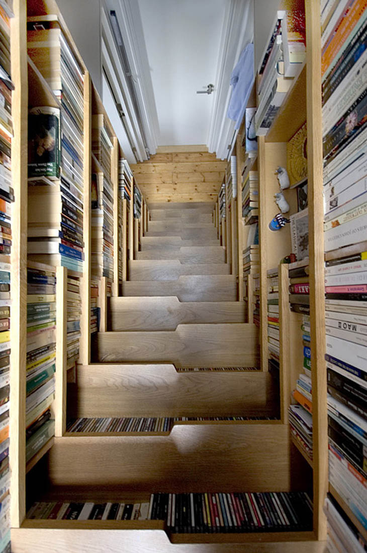 Space-Saving Creative Furniture Design - Bookcase Staircase