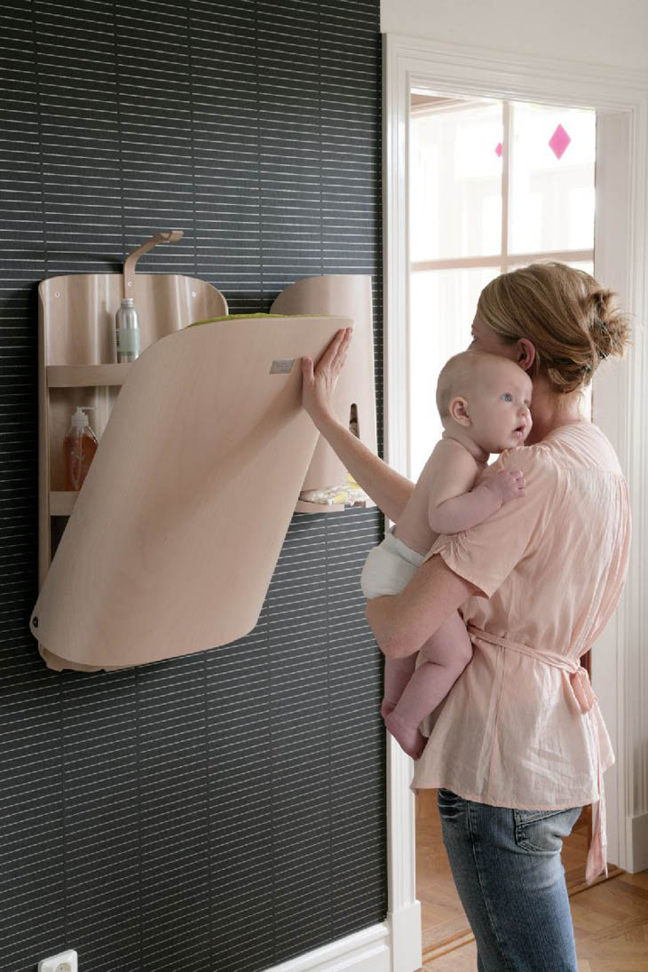 Combination Changing Table And Care Product Storage