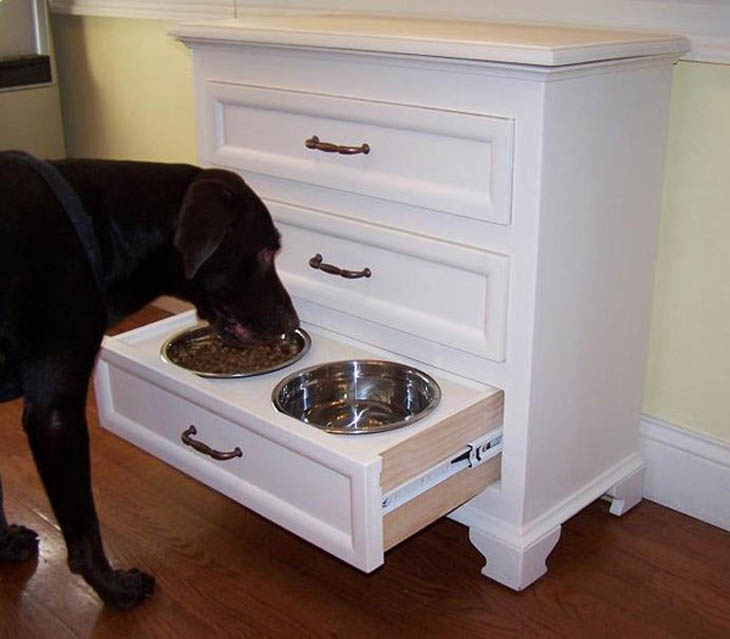 Hideable Dog Bowl Drawer