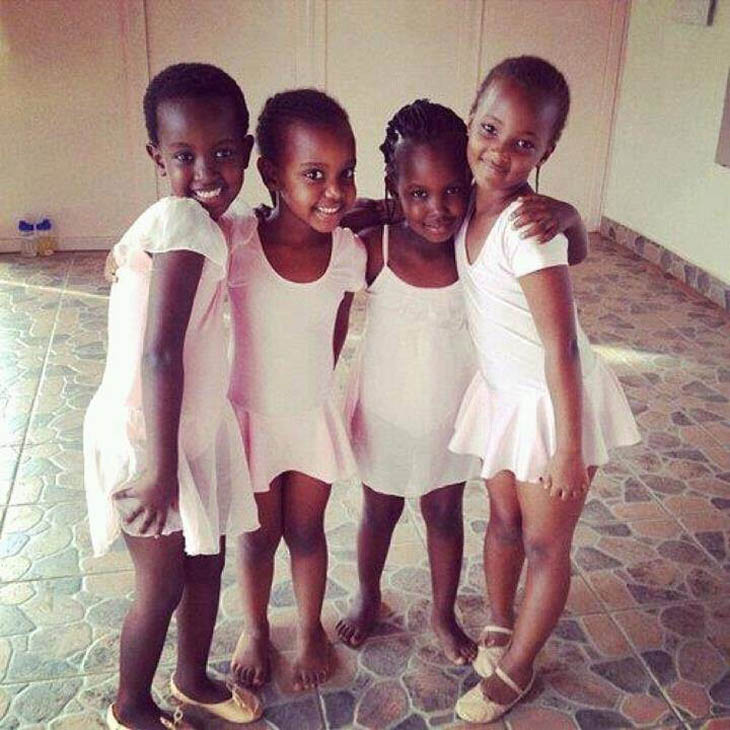 Classical ballet students at rehearsal in Rwanda's only classical ballet school.