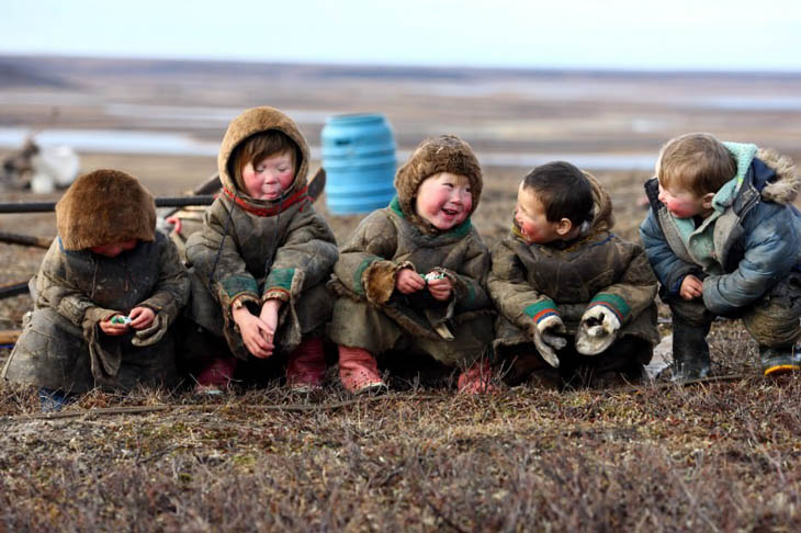 Children's smile in Life behind polar circle