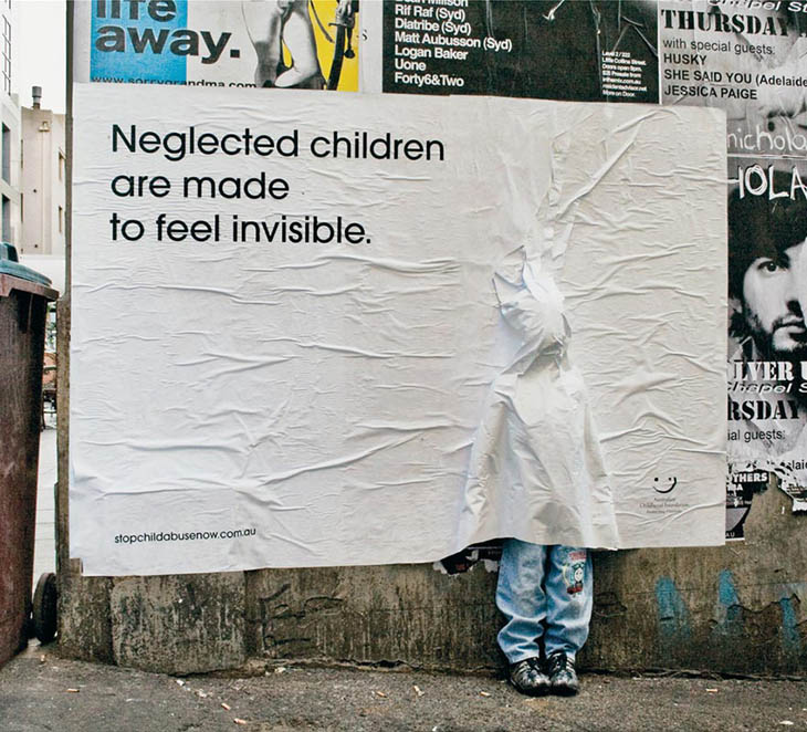 Neglected Children Are Made To Feel Invisible. Stop Child Abuse.