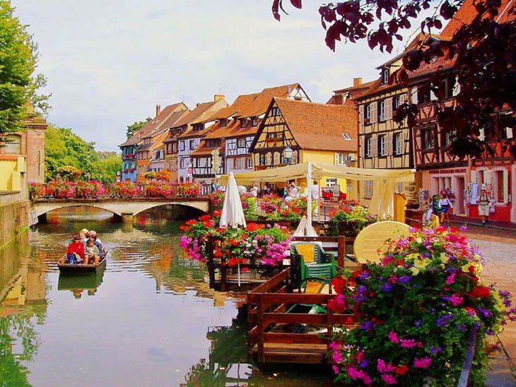 On a Small boat through Colmar, France.