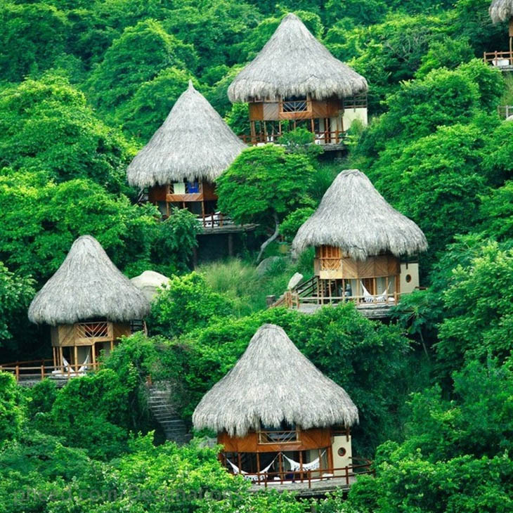 Hang out in the tiny hill hut in Santa Marta, Colombia.