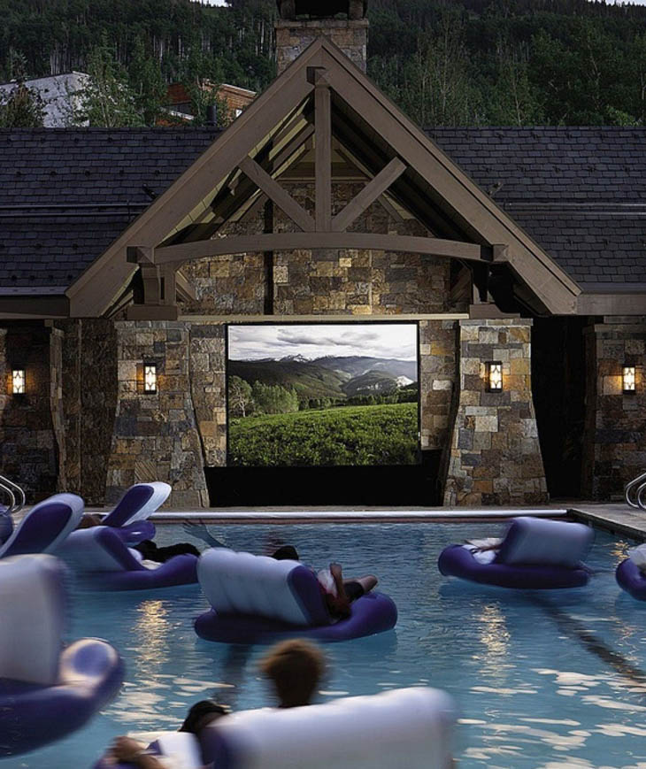 Enjoy your movie in swimming pool movie theater.