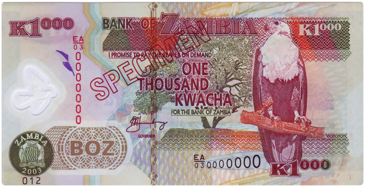 Zambia (Country currency: Zambian kwacha)