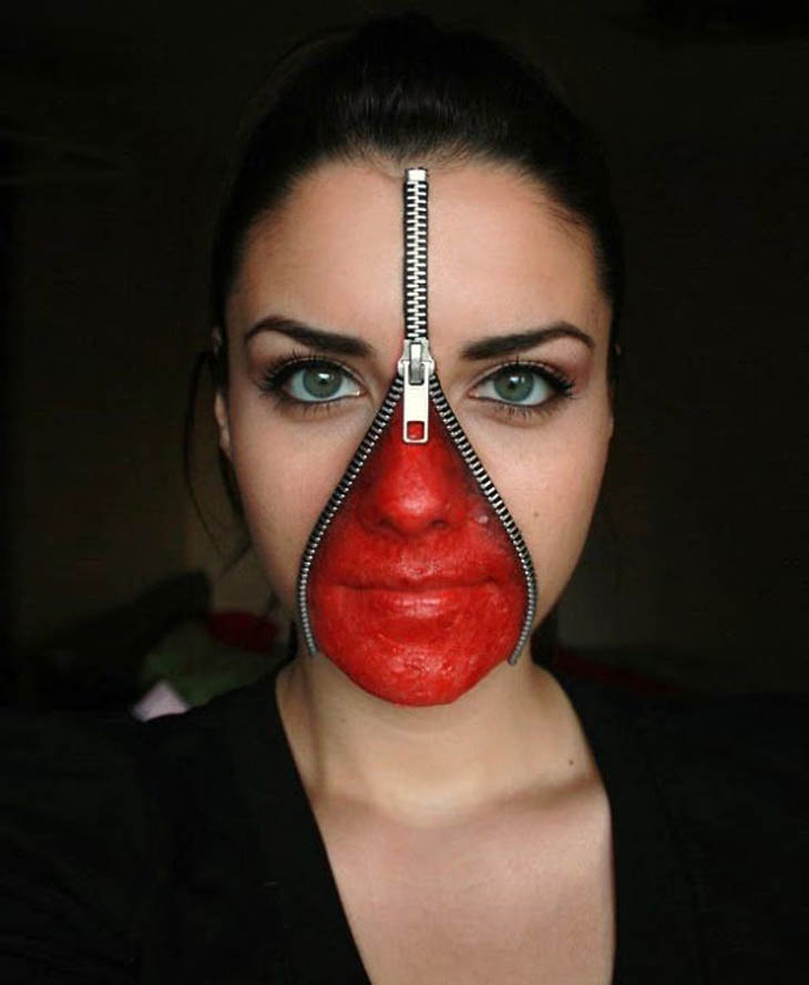 Zipped Face Make Up