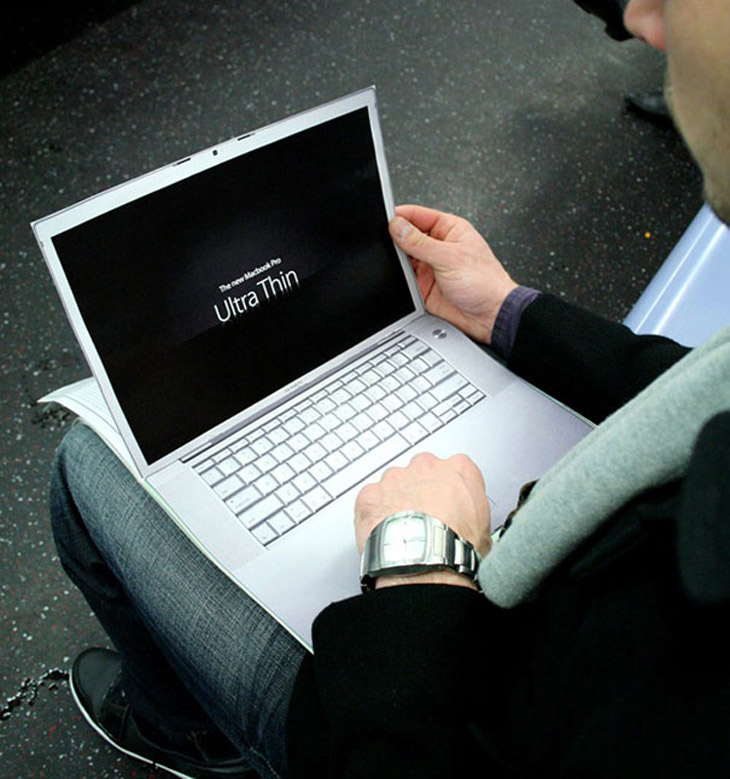 Creative double page magazine ads - Macbook Pro (Ultra Thin)