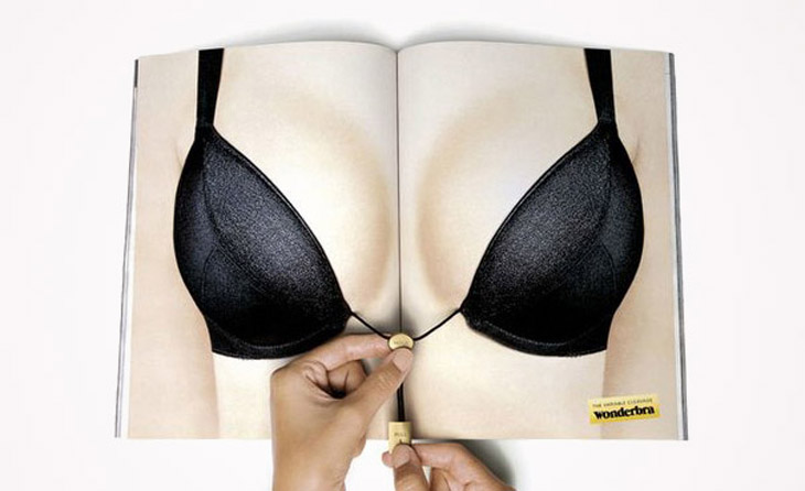 Creative double page magazine ads - Wonderbra: Magazine