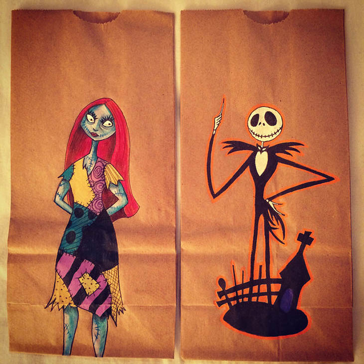 Sally and Jack Skellington