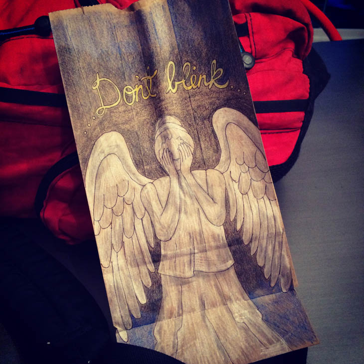 Lunch Bags Art - Weeping Angel