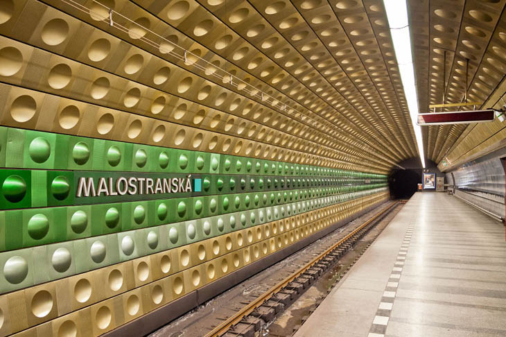 Beautiful Subway Stations - Malostranská Station In Prague.