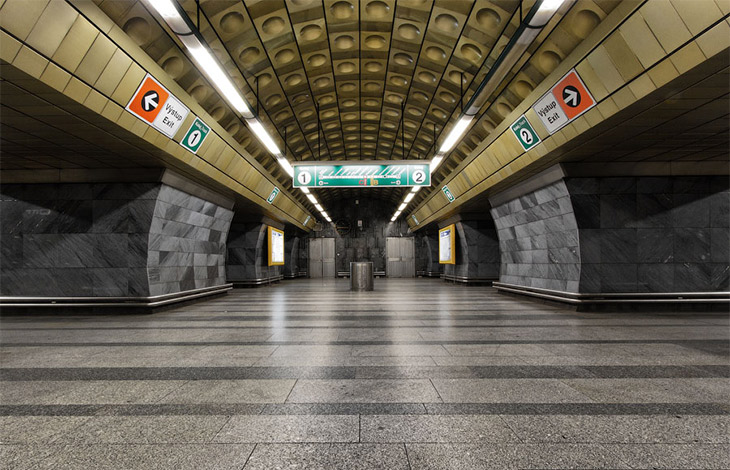 Malostranská Station In Prague.