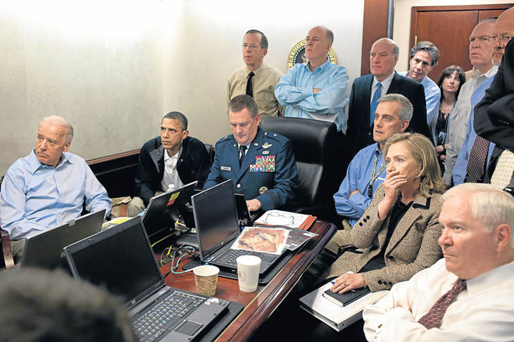 21st century photos - Barack Obama and Government staff watch as commandos conduct a raid, which ends with the killing of Osama bin Laden