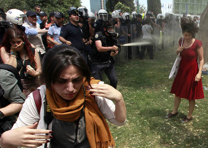 21st century photos - A woman is peper-sprayed at Turkey's Gezi Park protest. [2013]