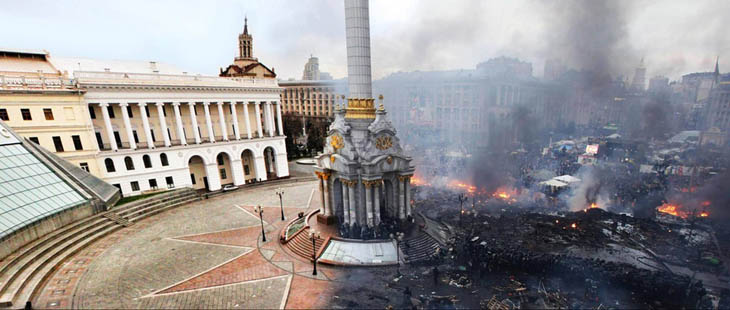 21st century photos - Kiev's Independence Square before and after the revolution [2014]