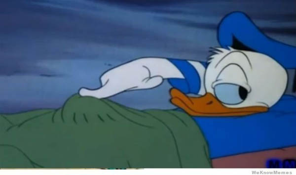 Childhood Shows Memory Ruined - Something was under Donald Duck's sheets.