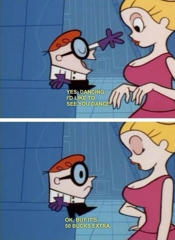 Childhood Shows Memory Ruined - Dexter asks for a dance on Dexter's Laboratory.