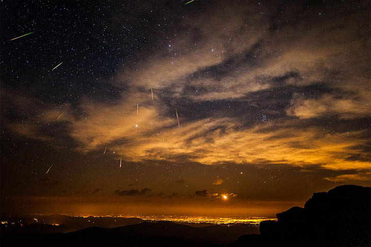 Perseid Meteor Shower Over Denver, Colorado