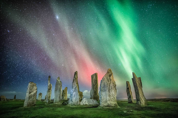 Aurora Over The Callanish Standing Stones, Isle Of Lewis