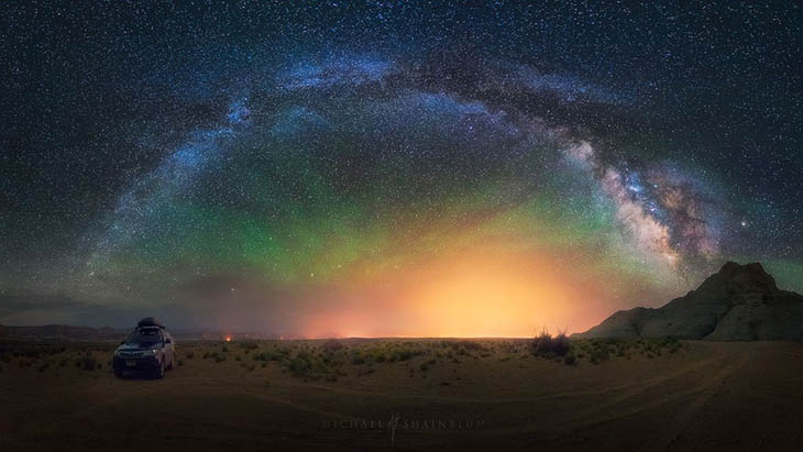 Galactic Panorama Taken In The Middle Of A Desert In Arizona