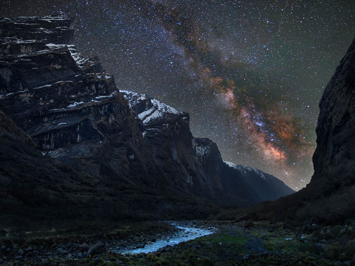 The Milky Way over the Himalayan night sky