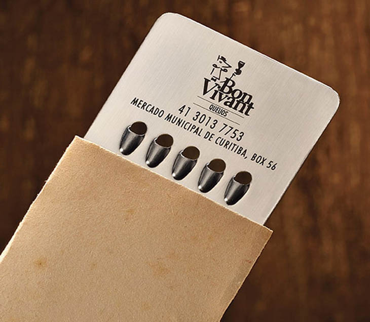The incredibly useful cheese grater business card.