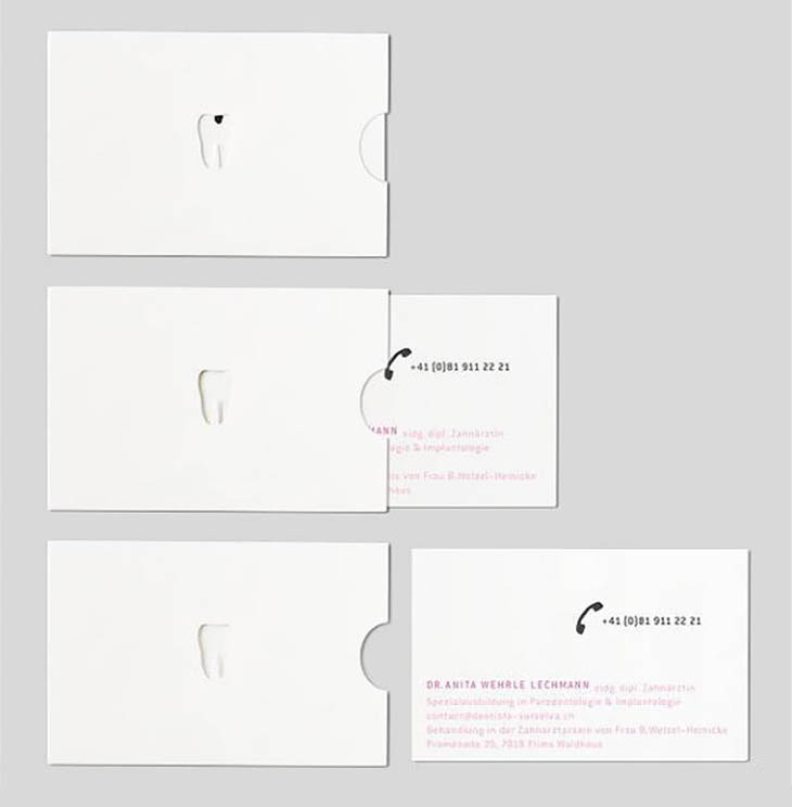 Smartest business cards - A dentist’s 'fix the cavity' card.