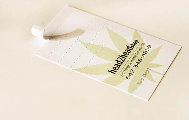 Cigarette filter business card.