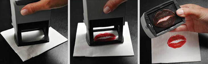 Smartest business cards - Make up business cards made with lipstick.