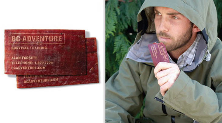 Smartest business cards - Survival Training Dried Meat Business Card