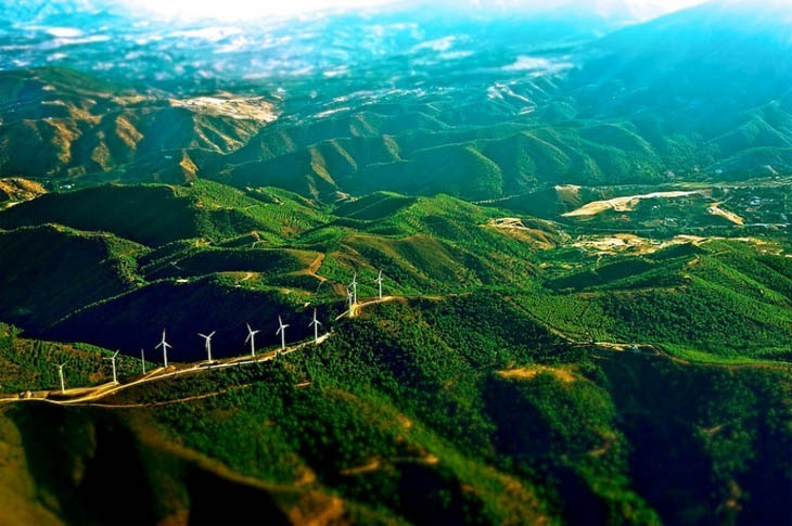 Windmills on the mountains of Spain