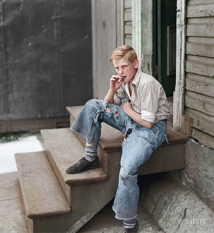Young boy in Baltimore slum area, July 1938